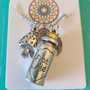 Alice "Eat Me" Mushroom Necklace